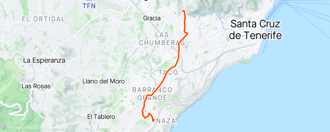 Map of the activity, Transporte Tenerife
