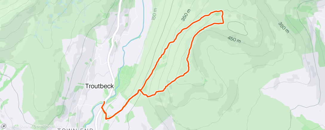 Map of the activity, Sour Howes from Troutbeck