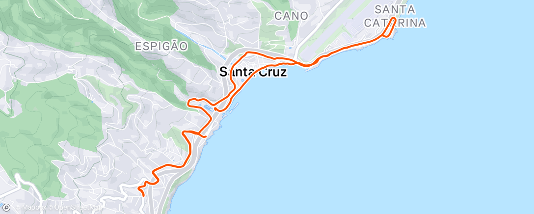 Map of the activity, Corrida vespertina