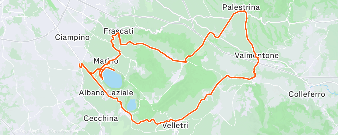 Map of the activity, Ciclismo