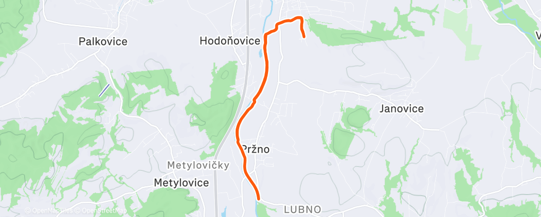 Map of the activity, Afternoon Trail Run