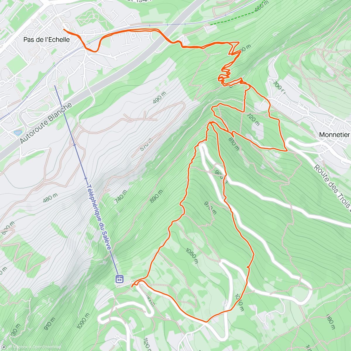 Map of the activity, Grand Salève