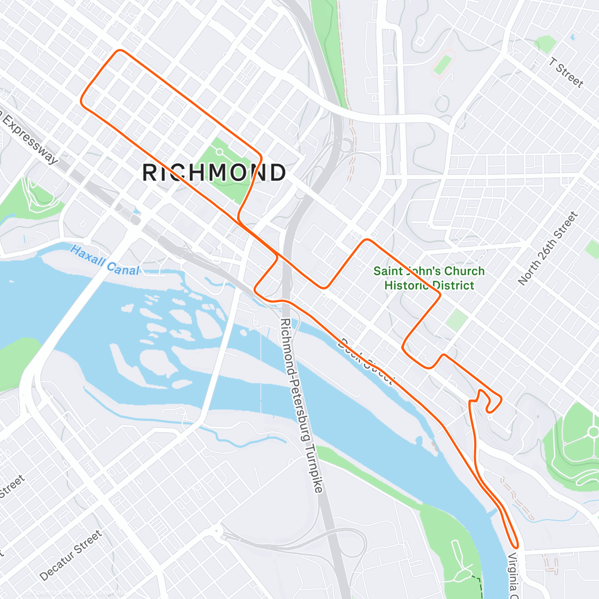 Map of the activity, Zwift - Richmond Loop Around in Richmond