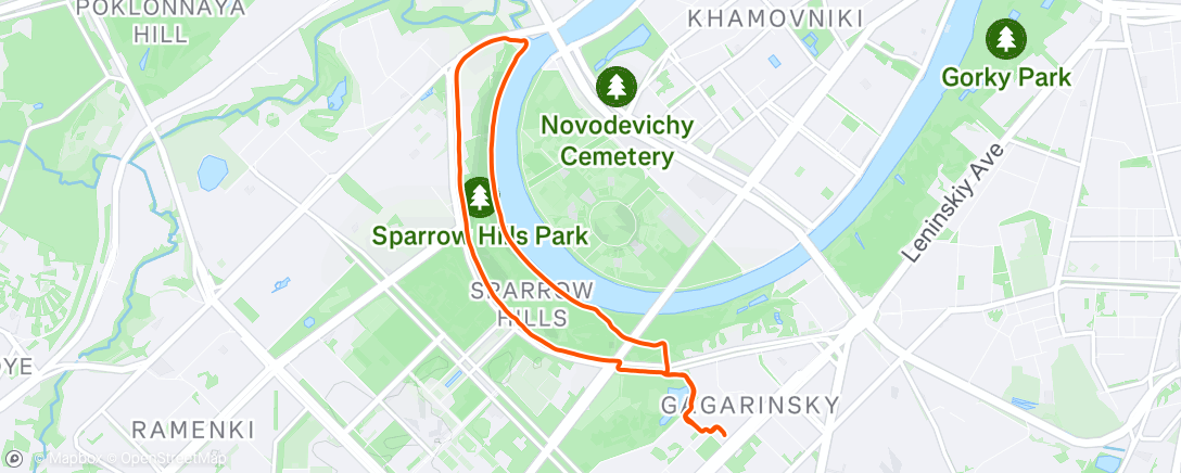 Map of the activity, Утренний забег