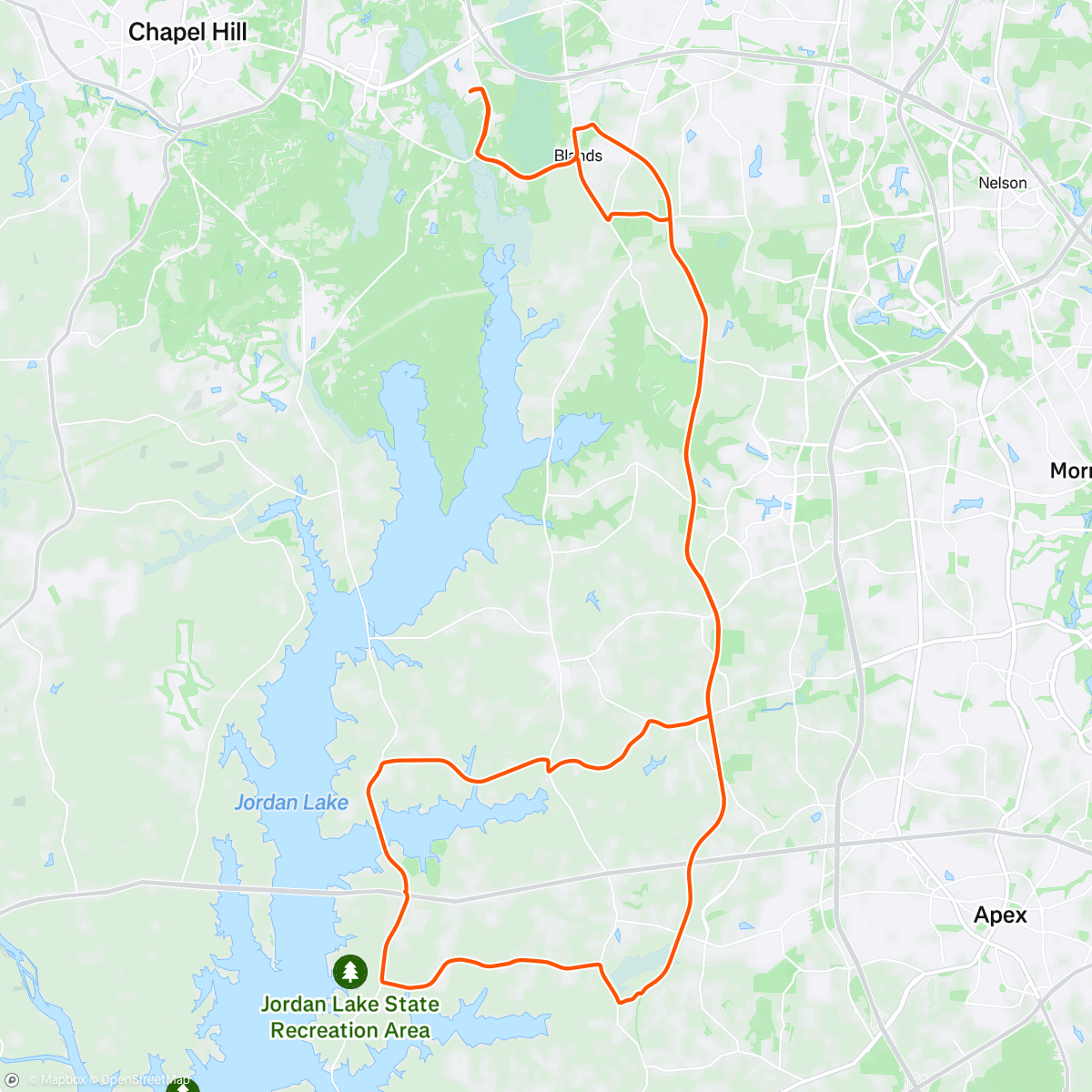 Map of the activity, Long ride. Too hot.