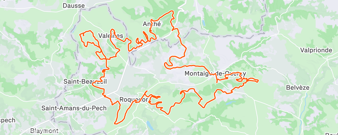 Map of the activity, Roquecor - Montaigu
