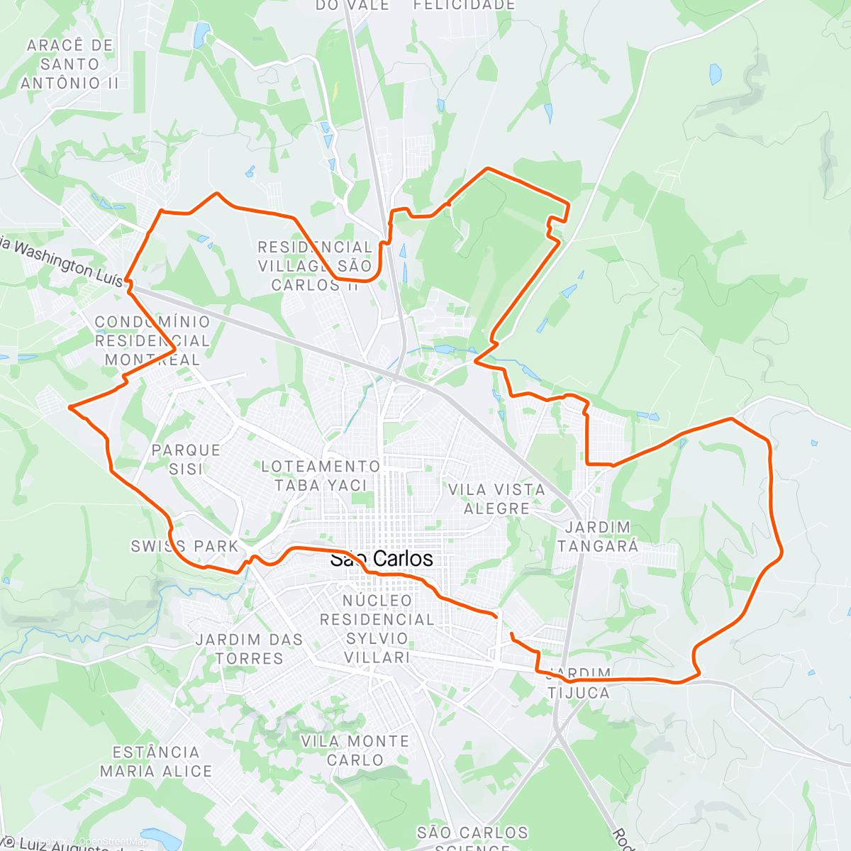 Map of the activity, Pedal Ruraurbano