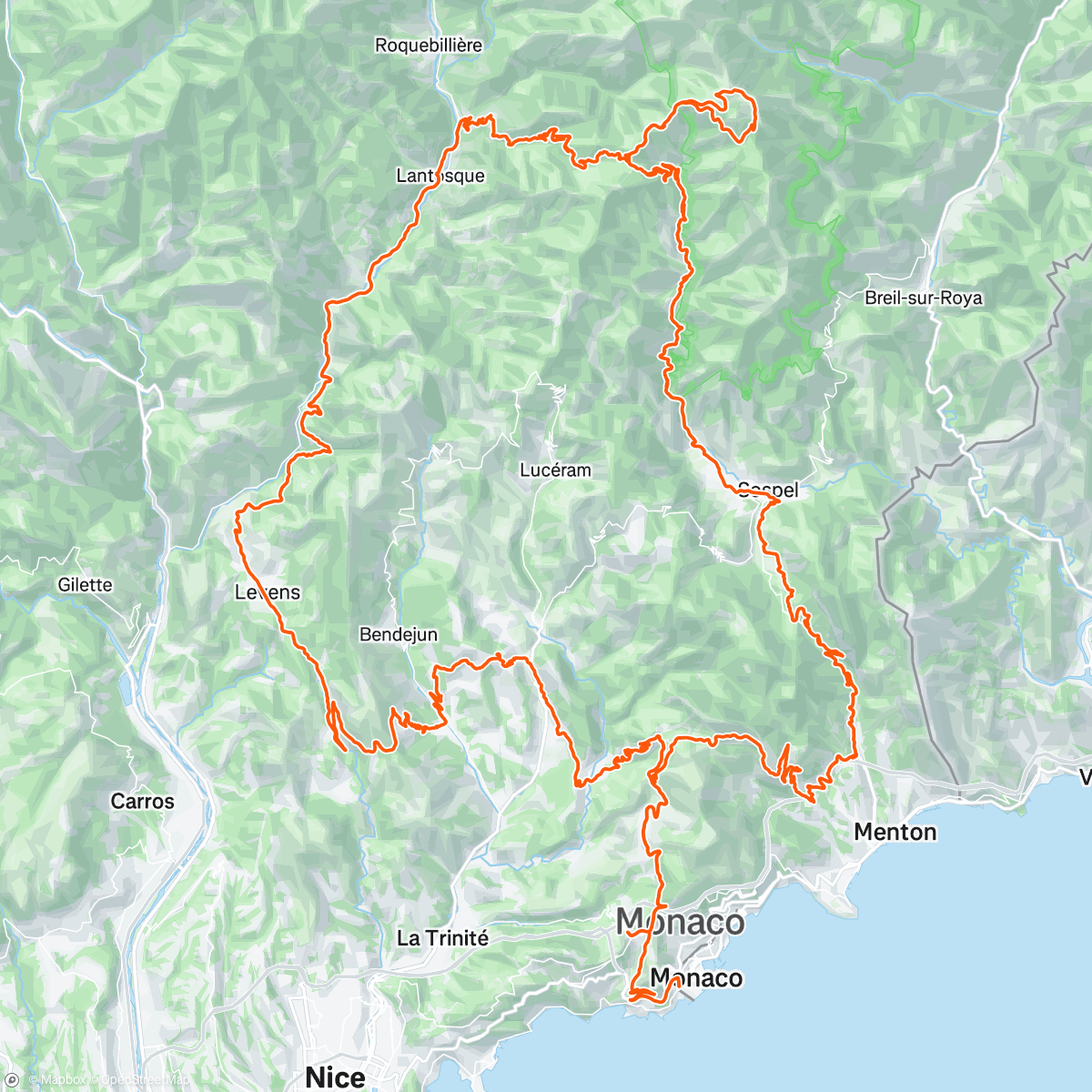 Map of the activity, Turini up top top