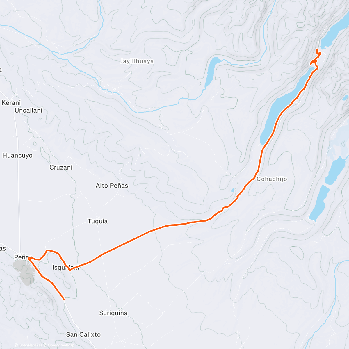 Карта физической активности (ROUVY - Penas to Khota Thiya Lake | Bolivia)