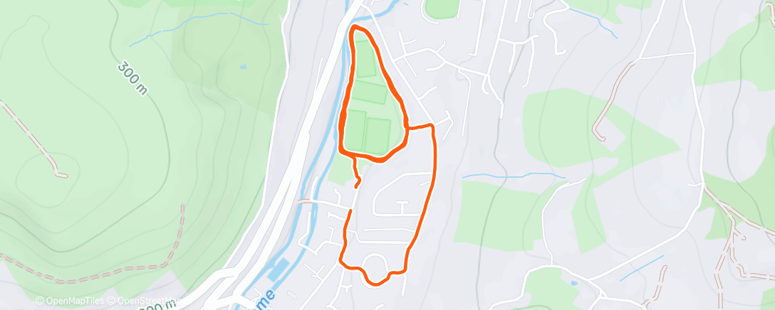 Map of the activity, C25K Week 2 Run 2