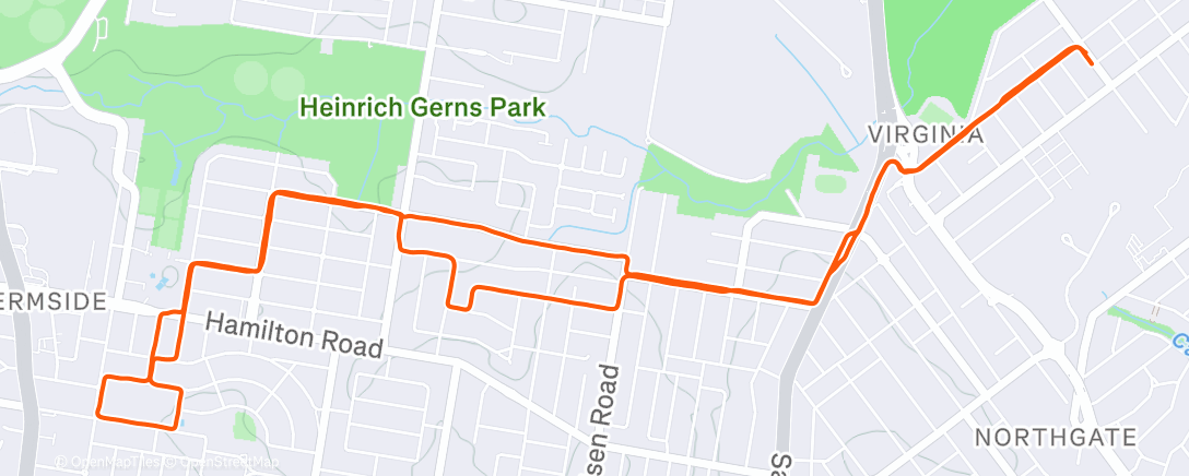 Map of the activity, Morning Run