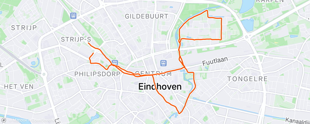 Map of the activity, Evening Run