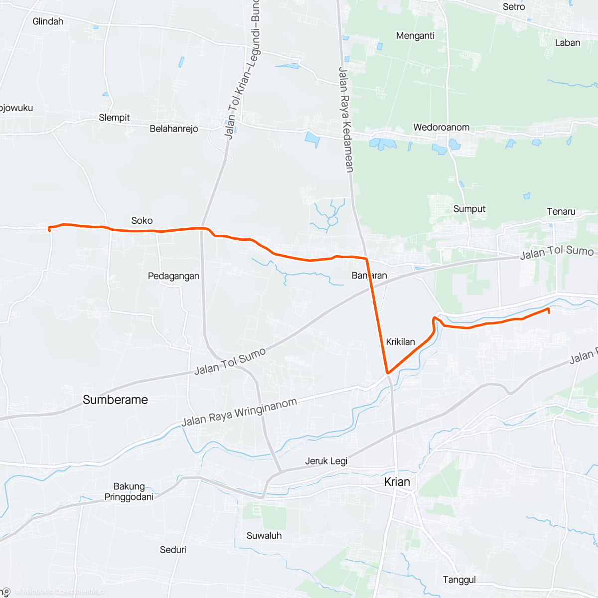 Map of the activity, Morning Ride - P8