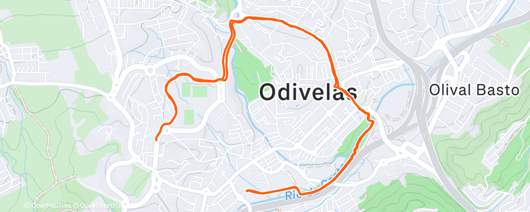 Map of the activity, Afternoon Run