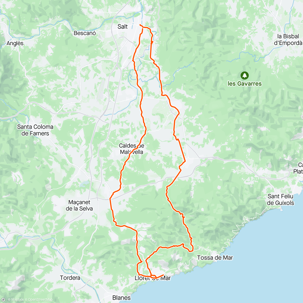 Map of the activity, Abschlussfahrt Lloret del Mar