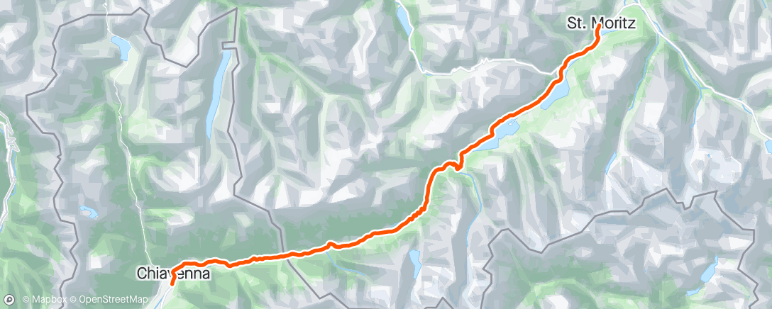 Map of the activity, Chiavenna-Maloja-S.Moritz