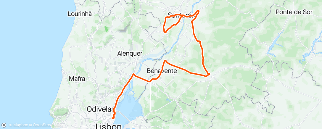 Map of the activity, Volta a Portugal stage 2