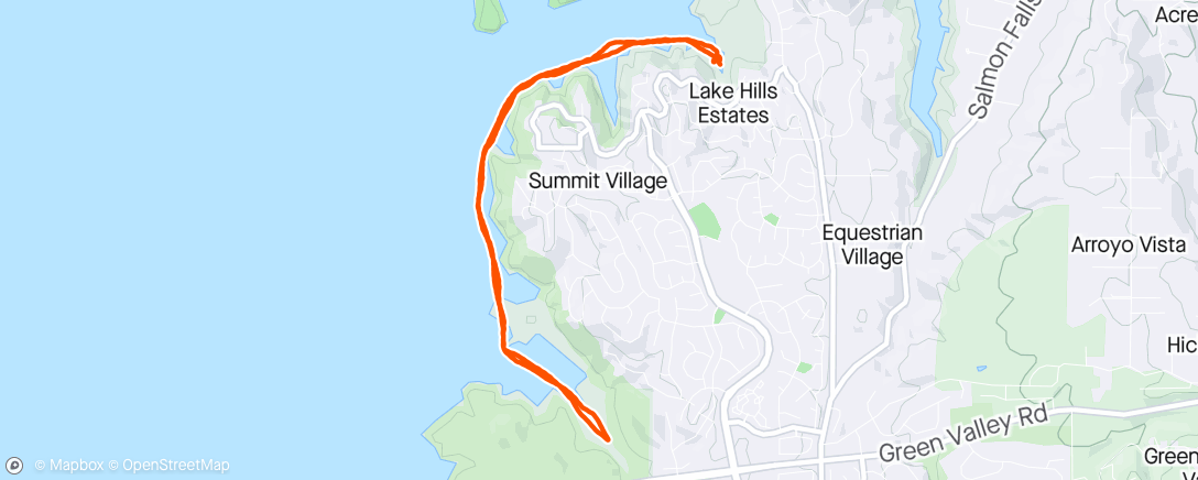 Map of the activity, Morning solo paddle