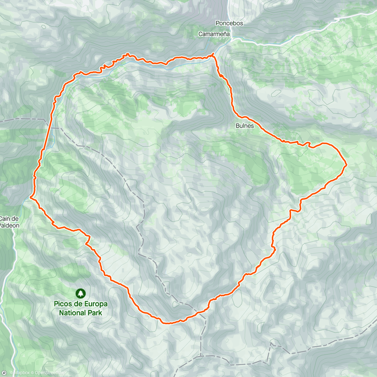Map of the activity, Trisca buena con el guaje por los Urrieles