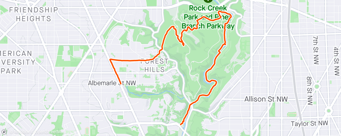 Map of the activity, Rock Creek Hike