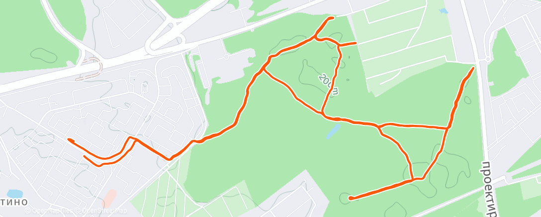 Map of the activity, Вечерний забег