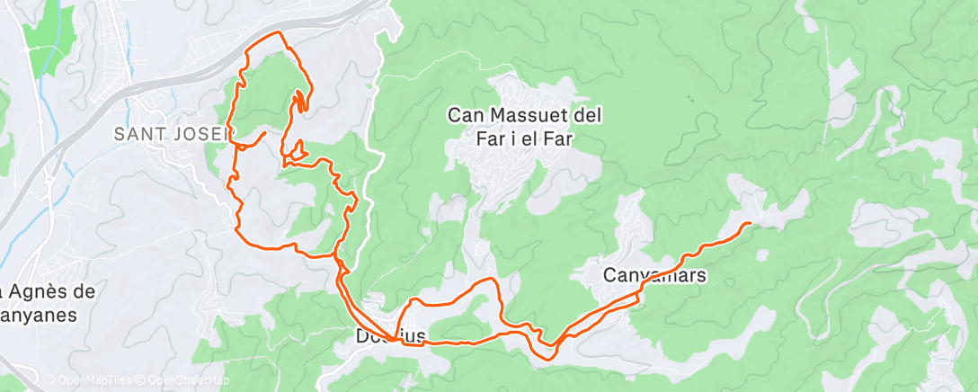 Map of the activity, Afternoon Mountain Bike Ride