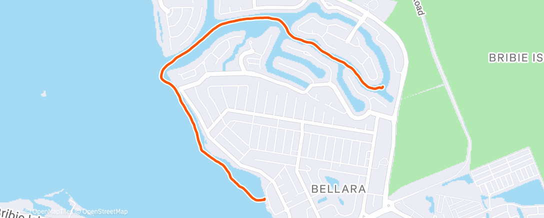 Map of the activity, Paddling, only half, forgot to start watch.