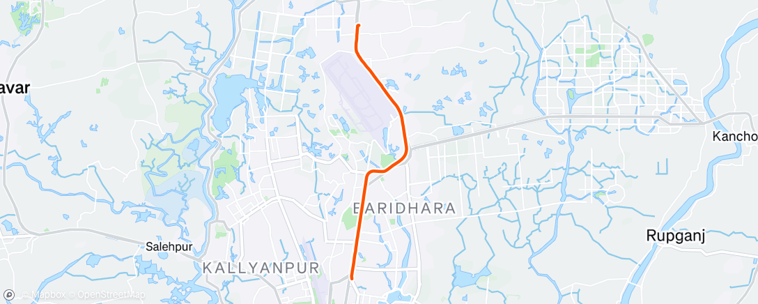 Map of the activity, Evening Ride