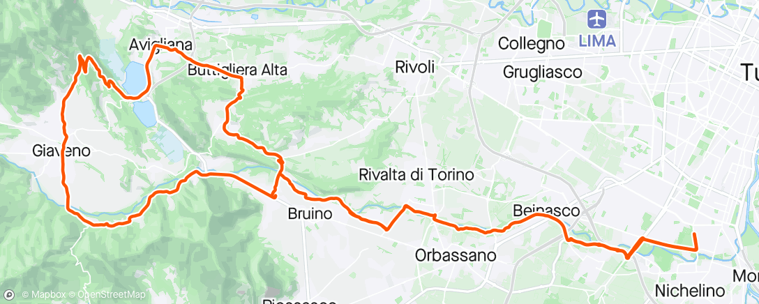 Map of the activity, Giretto e-bike