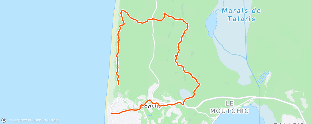 Map of the activity, Sortie VTT le matin