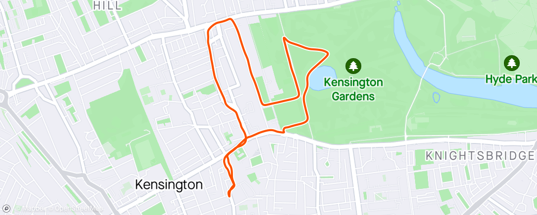 Map of the activity, Gardens jog 🇬🇧