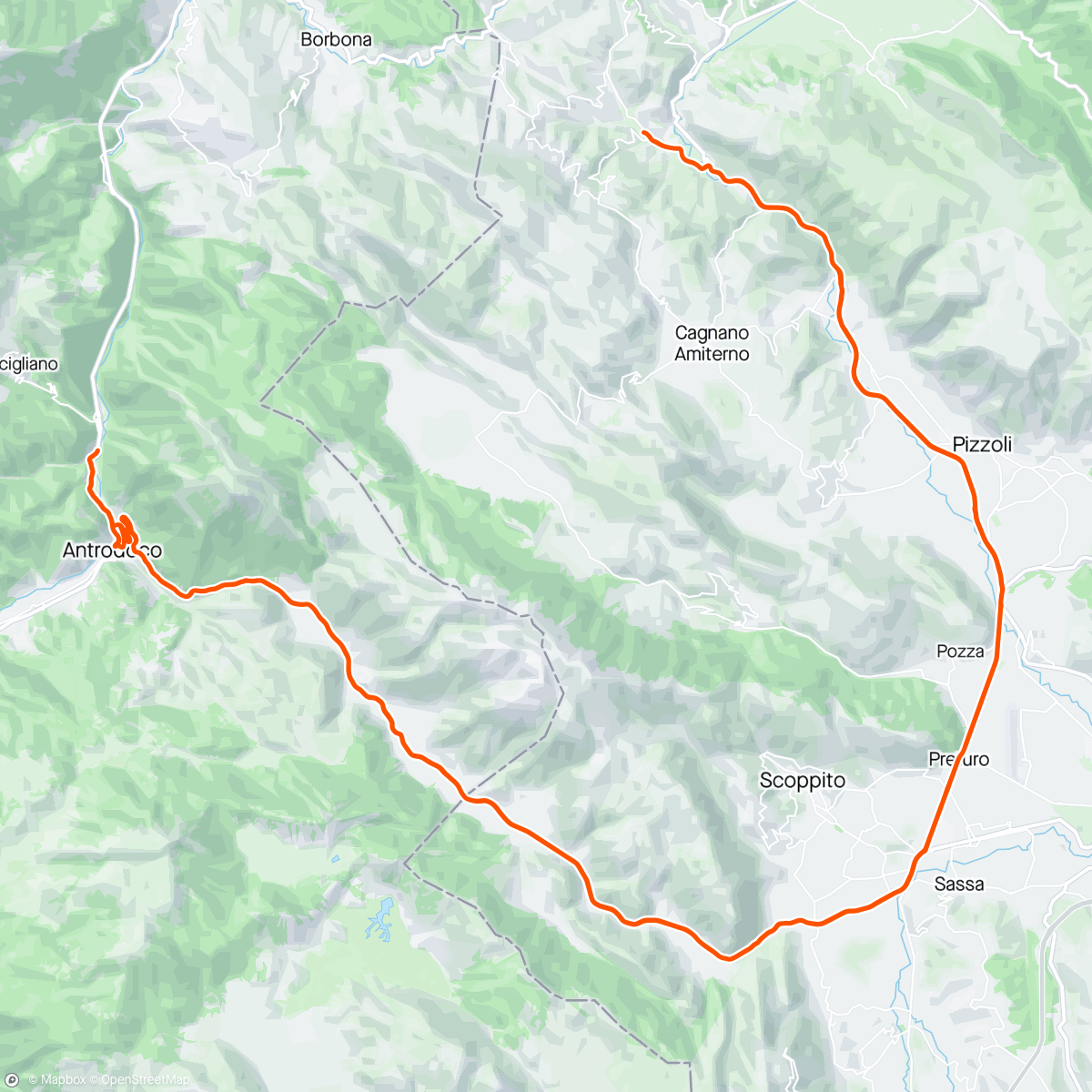 Map of the activity, Caffè ad Antrodoco con l’amico 🐺