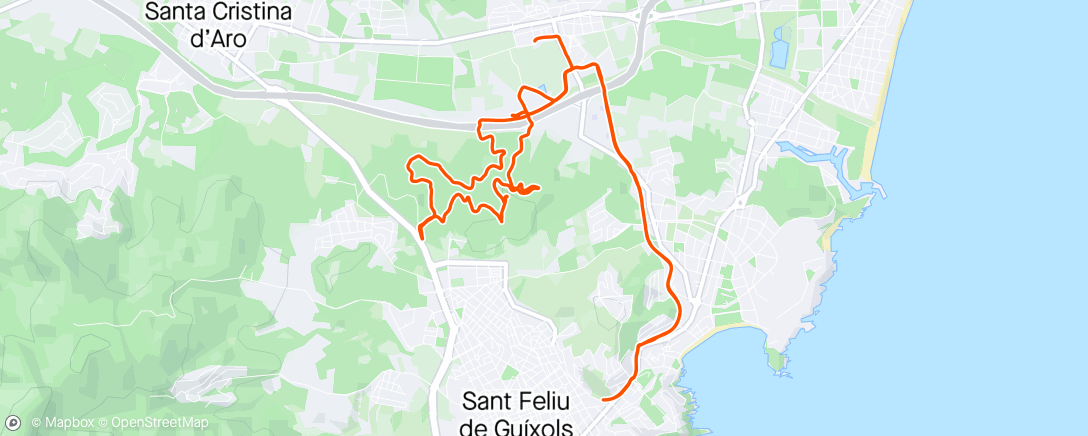 Mapa de la actividad (Bicicleta al anochecer)