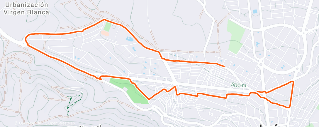 Map of the activity, Evening Run