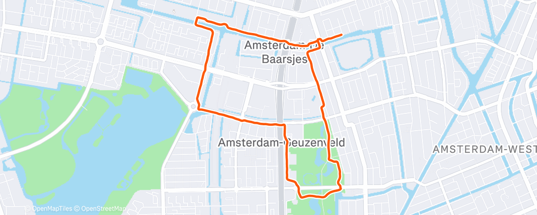 Map of the activity, Afternoon Run
