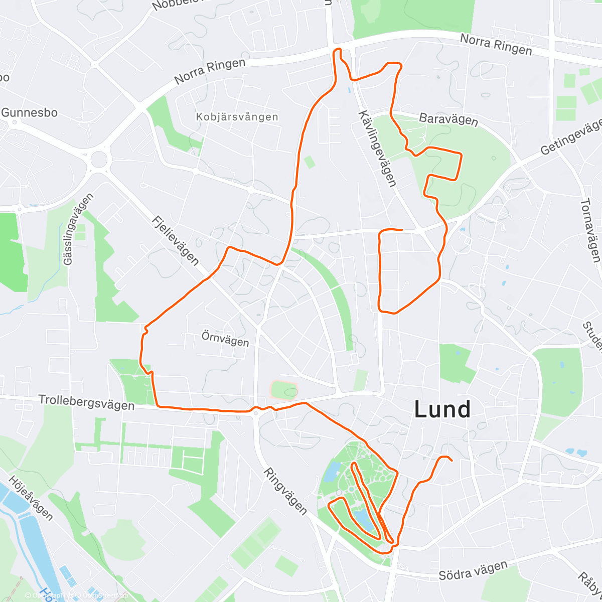 Map of the activity, Morning Run