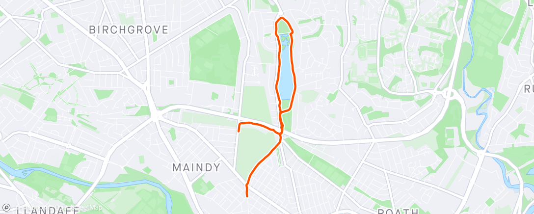 Map of the activity, Run with James