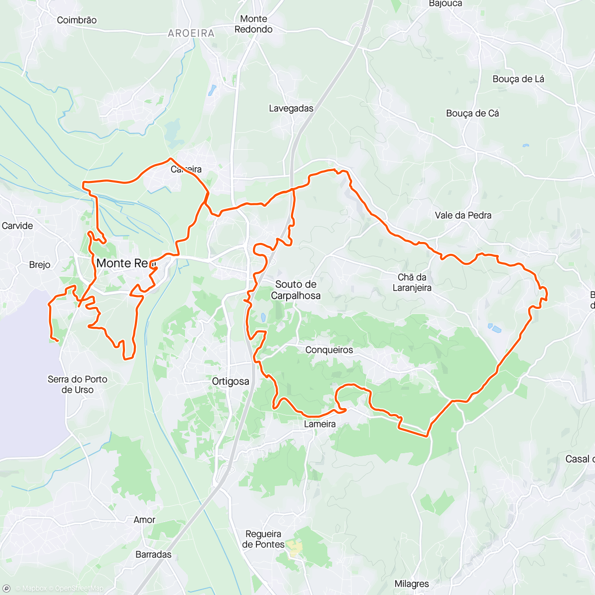 Map of the activity, BTT Passeio de Segodim