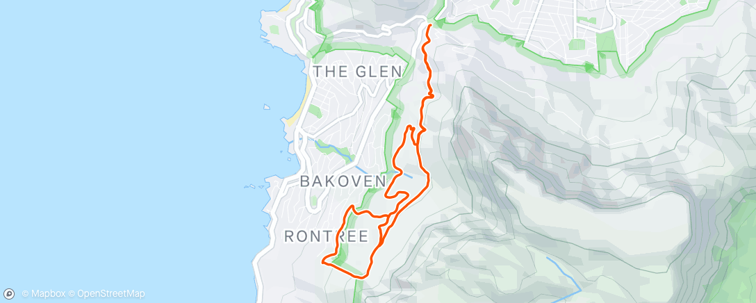 Map of the activity, Afternoon Trail Run