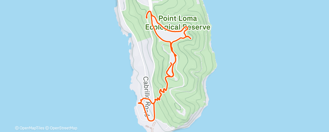 Map of the activity, Afternoon Run