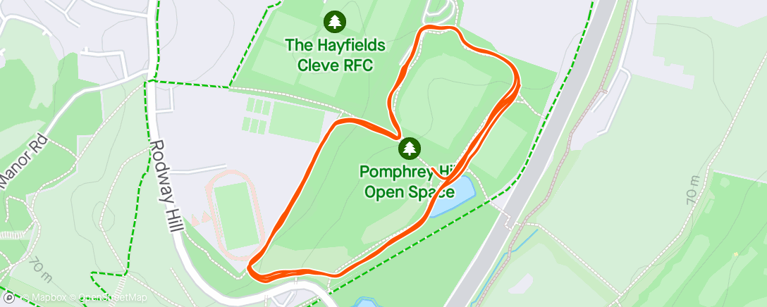 Map of the activity, 20/04/2024 - Parkrun24 #13 - Pomphrey Hill