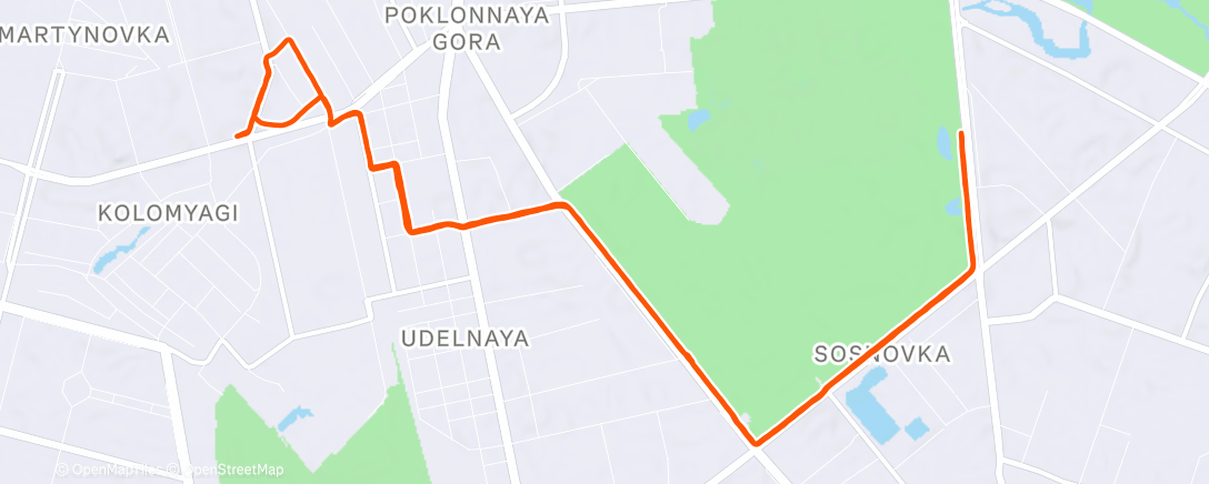 Map of the activity, Утренний забег