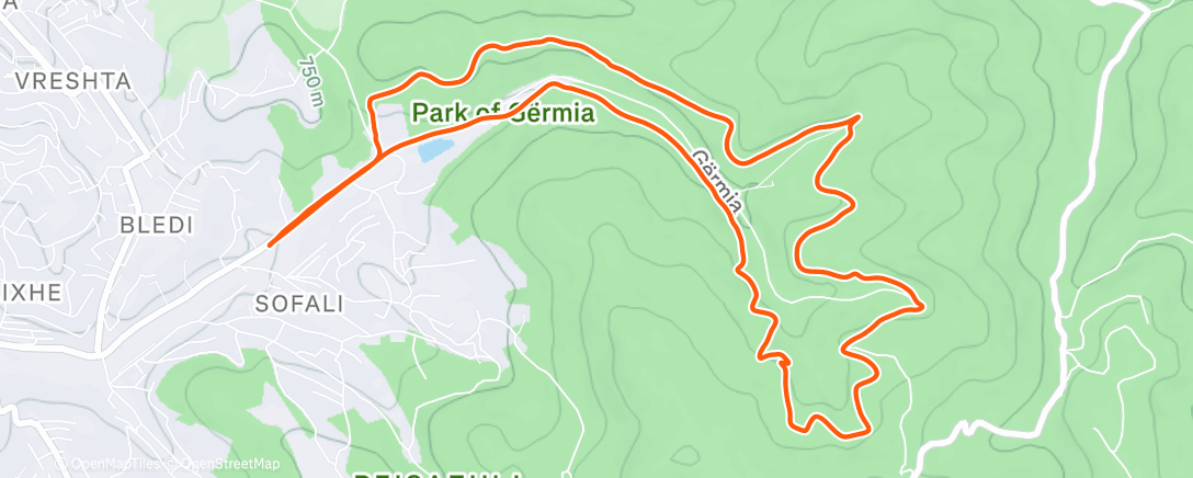 Map of the activity, Morning Trail Run