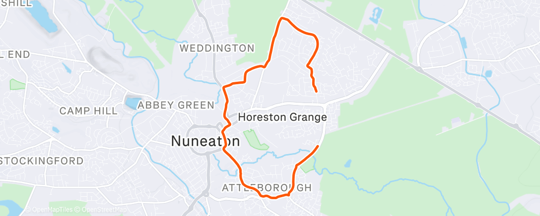 Map of the activity, Lunch Run