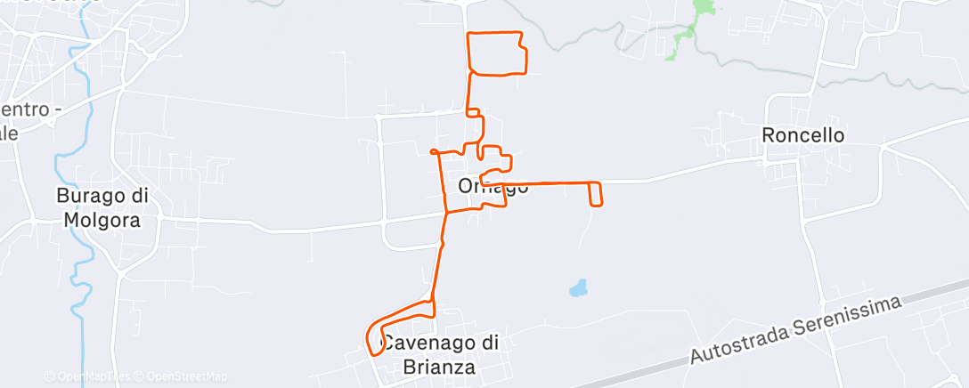 Map of the activity, Corsa mattutina