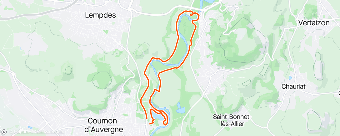Map of the activity, Footing avec Mel
