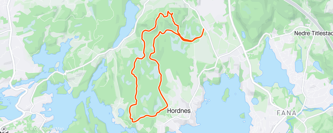 Map of the activity, Hordnesskogen på sti ☀️