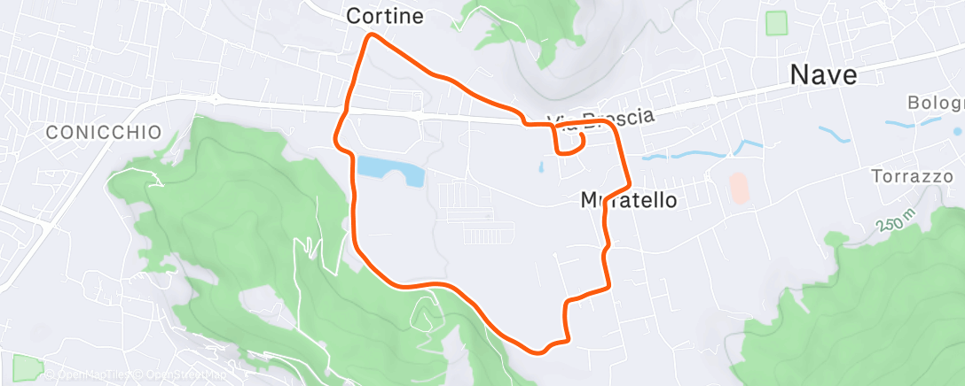 Map of the activity, Corsa pomeridiana