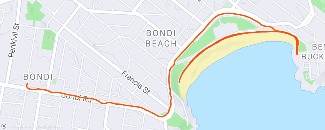 Map of the activity, Monday Lunch Run with Runna ✅