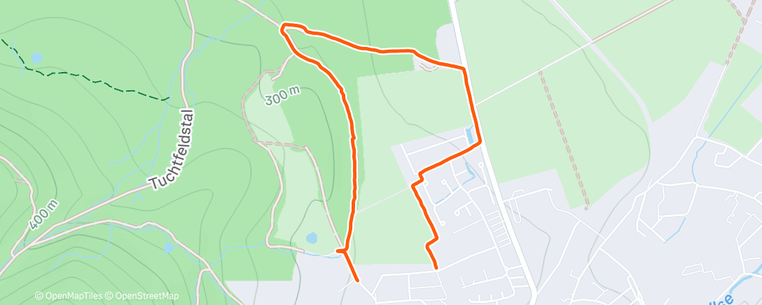 Map of the activity, Afternoon Run